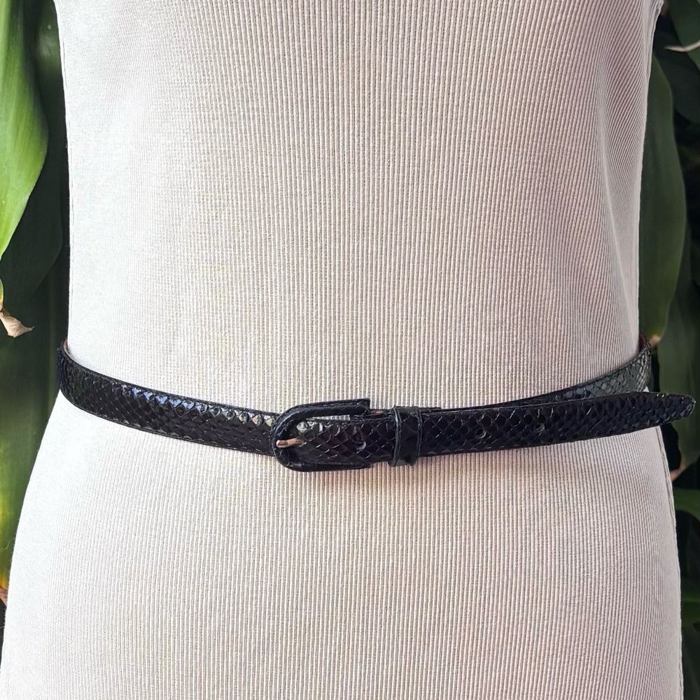Vintage Jana For Madrid Black Genuine Snake Skin Belt marked L